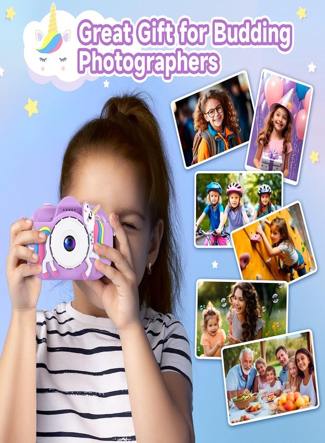 MAVOKIS Kids Camera Digital Camera for Age 3-8, 1080P Toddler Camera for Kid with 32GB SD Card, Toddler Girls Toys Age 6-9, Christmas Birthday Gifts for Children, Purple - Image 2